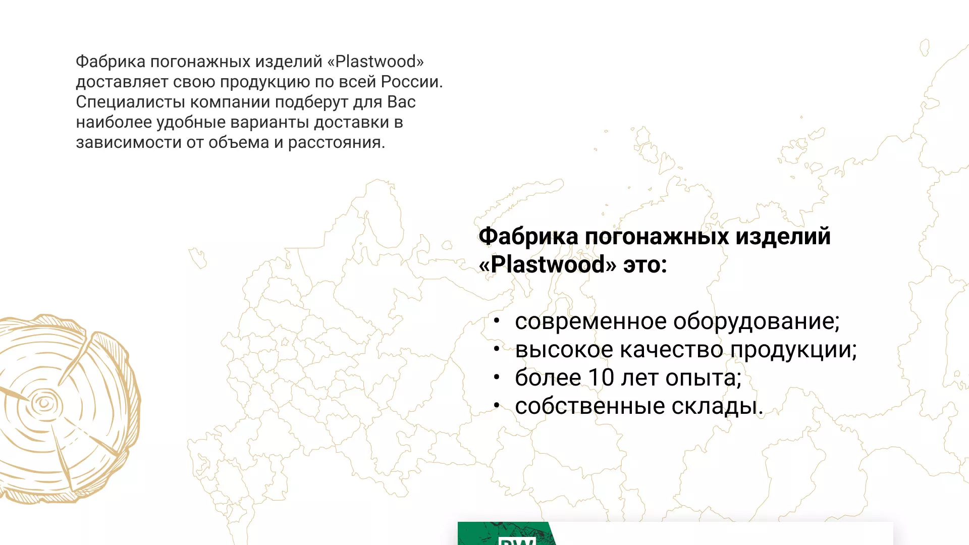Разработка айдентики и сайта компании «Plastwood» в Бородино